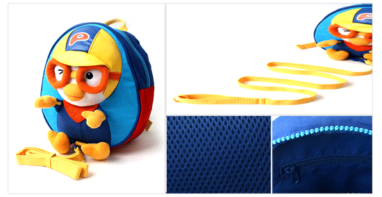 PORORO Face Safety Harness Backpack Toy Character Kids Backpack Bag PR089 