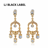 [LJ New York] Crystal Chandelier Earrings_Gold