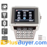 Quad-band Dual SIM Standby Wi-Fi Cell Phone Watch - Silver