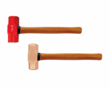 Nonsparking nonmagnetic sledge hammer with walnut handle