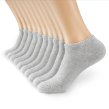 MONFOOT Women_s and Men_s 10 Pair Thin Cotton Low Cut Ankle Socks Grey
