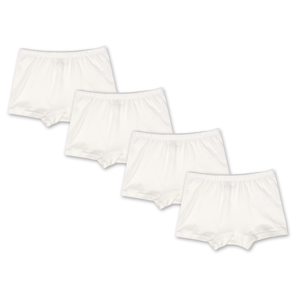 Doridori Little Girls_ Organic Cotton Underwear Undershirt For Kid_ Toddler_ Baby _White Boxer Brief