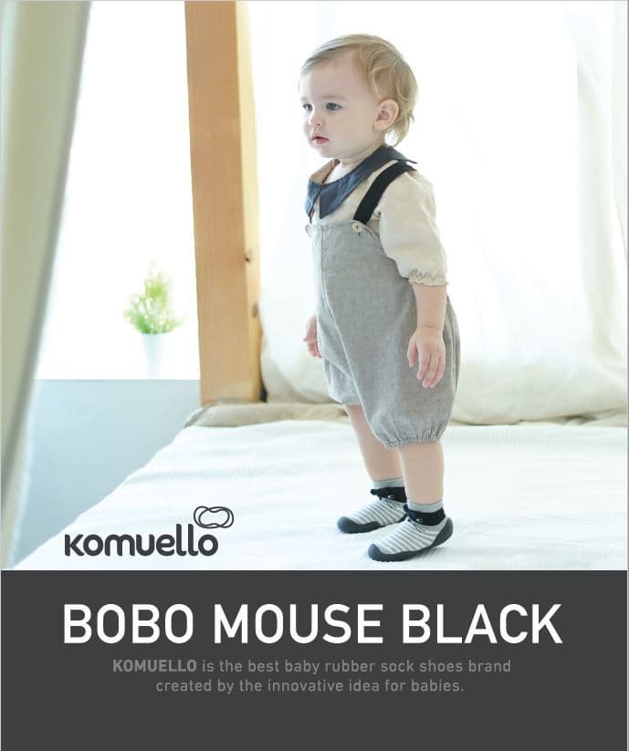 Baby socks shoes _Slipper_Bobo mouse black