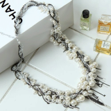 [LJ New York] Crystal Pearl Luxury Necklace_Costume Jewelry