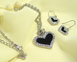 Heart Love Necklace Earrings