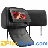 7 Inch Headrest DVD Player - Pair (Pillow Style, FM, Remote)