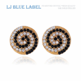 [LJ New York] Crystal Black hall Earrings_Gold