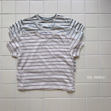 DE MARVI Kids Toddler Linen Cotton Striped Loose fit T_shirts Girls Boys Summer clothes Wholesale