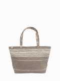 WOVEN VINYL LARGE UPTOWN TOTE - CACAO