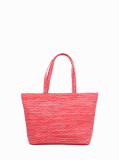 WOVEN VINYL LARGE UPTOWN TOTE - CANDY RED