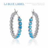 [LJ New York] Crystal Blue Kenyan Earrings_White Gold