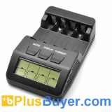 LCD Display Digital AA + AAA Battery Charger (Selectable Current, Overheating Detection)