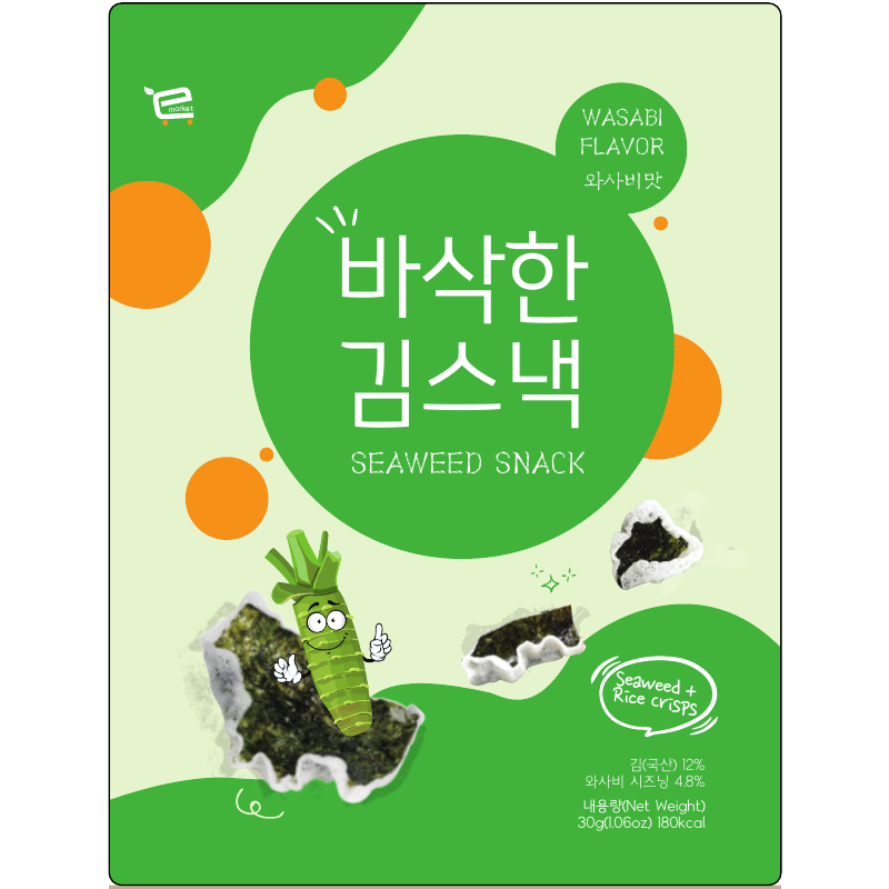 SEAWEED SNACK  Wasabi flavor 30g other 3 types _ Original_ spicy_ cheese flavor_