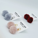 Furry drop oval acrylic ring earrings