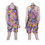 Bright Colors and Unique Prints Floral Shift Jumper Suit