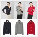 Classic Fold Collar Double Crown Button Jacket