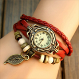 Bohemian Leaf layered watch & bracelet
