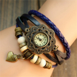 Bohemian heart layered watch & bracelet