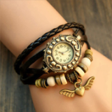 Bohemian heart&wings layered watch & bracelet