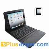 Black Leather Case + Wireless Keyboard for iPad 2 and new iPad 3
