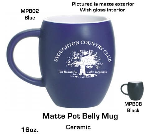 16 oz Black Potbelly Mug