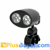 Multifunctional White LED Light (10x LEDs, Adjustable Clamp Mount, Battery Powered)
