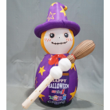 Purple Cloak Witch Holding a Broom inflatable