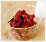 Dried Slices of Radish Seasoned with Red Pepper Paste