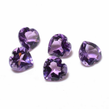 Natural Amethyst AAA Quality 10 mm Faceted Heart Shape 5 Pcs lot