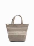 WOVEN VINYL SMALL UPTOWN TOTE - CACAO