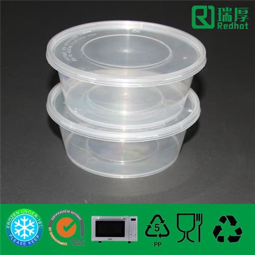 Round 500ml Black Plastic Disposable Food Container, For Restaurant And  Hotel
