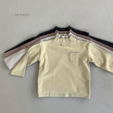 DE MARVI Kids Toddler Fleece Pocket Turtleneck T_shirts Boys Girls Clothes Korean Manufacturer