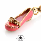 [CharmsHolic] Pink Loafer Shoe Charm_Gold Chain and Heart