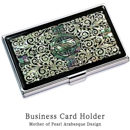 Business Card Case Holder ID Credit Card Case Mother of Pearl Made Korea HBC1001 