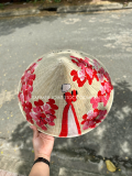 Vietnam Traditional Symbol Conical Bamboo Hats Hand Painted Customize Design Palm Leave Hat Vietnam