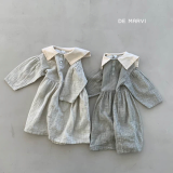 DE MARVI Kids Toddler Natural Floral Long Sleeve Girls Casual Dresses Spring Clotehs Korean
