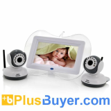 Baby Monitor + 2x Night Vision Camera Set (7 Inch, Two Way Intercom)