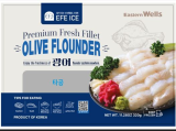 Frozen olive flounder fillets