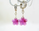 Flower Swarovski crystal dangle earrings