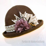 Handmade Corsage Decoration Fedora/Pork-pie Hat for Women, Ladies and Girls, JRJ043