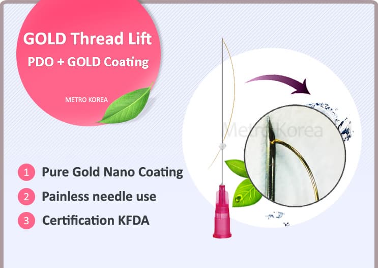 gold thread lift , Pure Gold Nano Coating