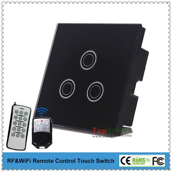 Uk Standard 3 Gang Remote Control Light Touch Switches