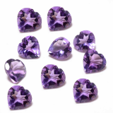 Natural Amethyst AAA Quality 10 mm Faceted Heart Shape 10 Pcs lot
