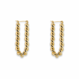 Bold Twisted Ring earrings Fashion Jewelry Gold plated 