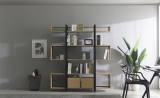 Modern furniture bookcase W1600 5 Tier squared bookshelf 