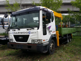 Cargo truck Daewoo 5t (used, 3 axles 2012) with New stick crane Soosan SCS736LII