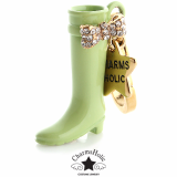 [CharmsHolic] Green Rain Boot Charm_Crystal Ribbon