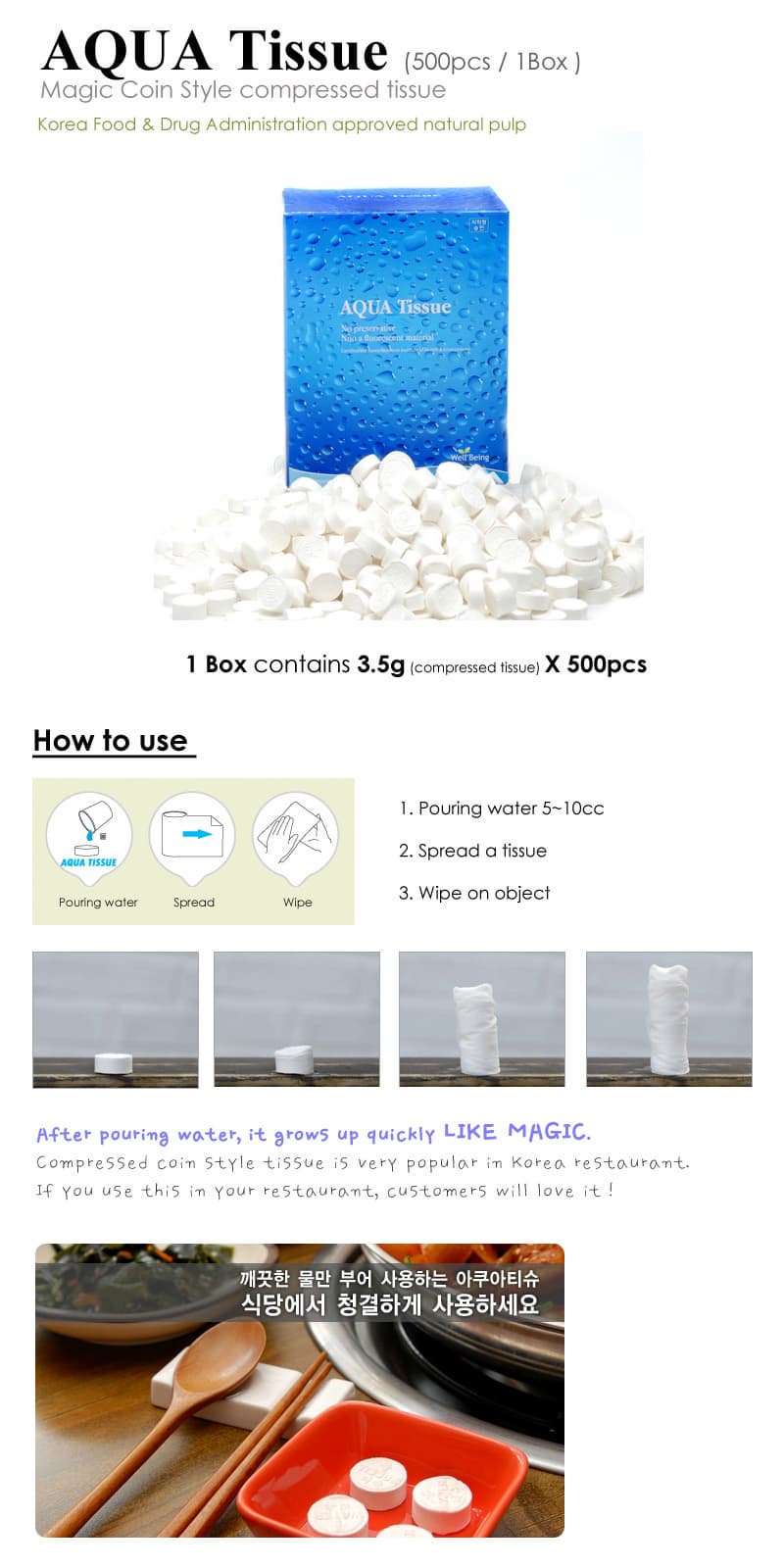 Dry Compressed Tissue Magic Coin Style Disposable Wet Towel Baby Wipes 500pcs for sale online 