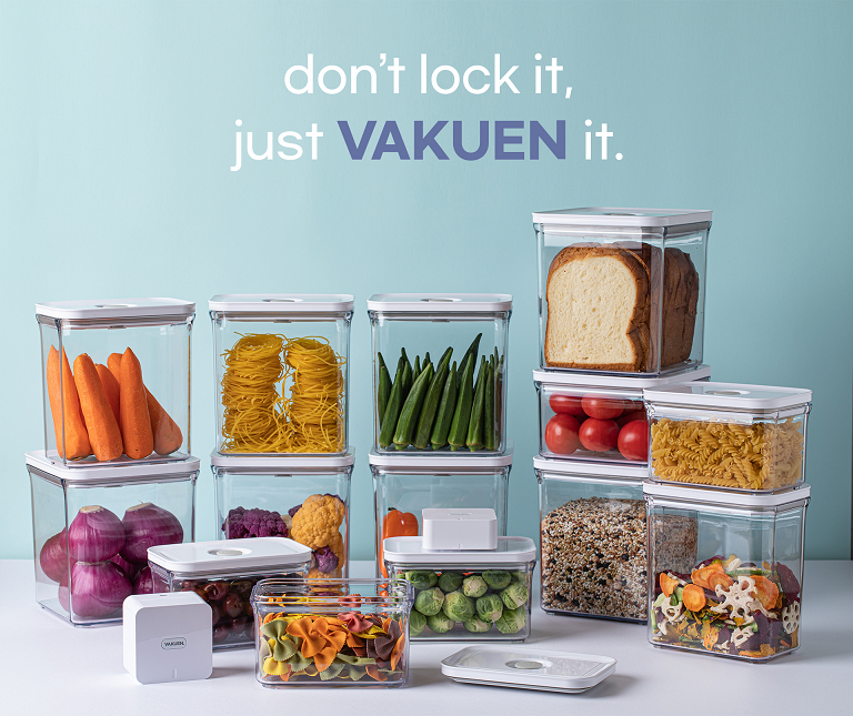 VAKUEN Premium Airtight Food Storage Containers & Vacuum Sealer Machine  Starter Set, 4-piece Container with Sealer, 100% Leak Proof,Keep food fresh  up