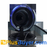Compact 2MP USB Webcam with Blue LED Light - Plug and Play